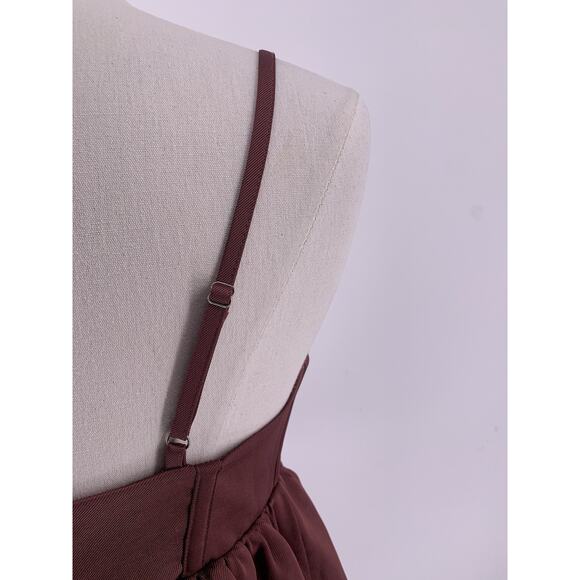 ASTR The Label Bustier Bubble Hem Mini Dress in Merlot L - Picture 8 of 13